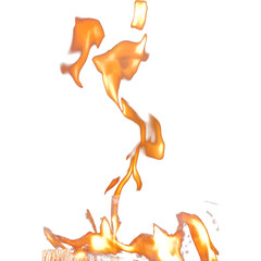 Fototapeta premium High detail fire flame burst element isolated png with transparent background realistic burning fire effect