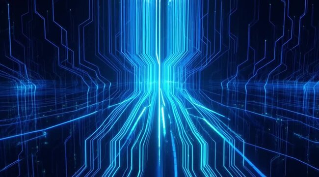 Abstract blue digital lines creating a futuristic background  