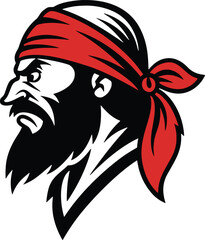 Pirate Head Vector &ndash; Cartoon Buccaneer Mascot Logo .