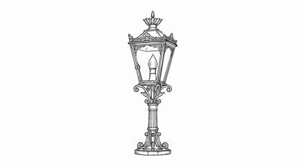 Obraz premium Ornate historical lamppost with decorative base and finial