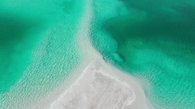 Qinghai Lake Aerial View - Turquoise Waters and White Sand Beach