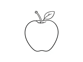 Simple line drawing of an apple