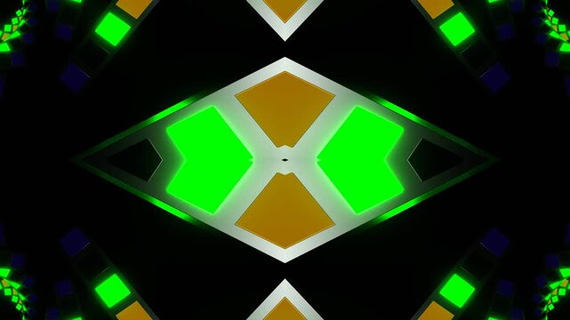 Multicolor Slow Strobe Spiral Kaleidoscope Background VJ Loop in 4K