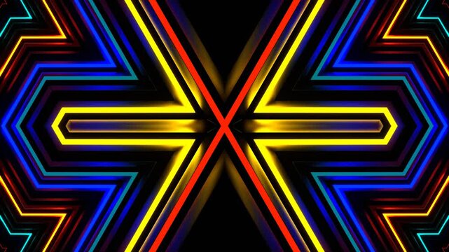 Multicolor Neon Strobe Hex Star Background VJ Loop in 4K