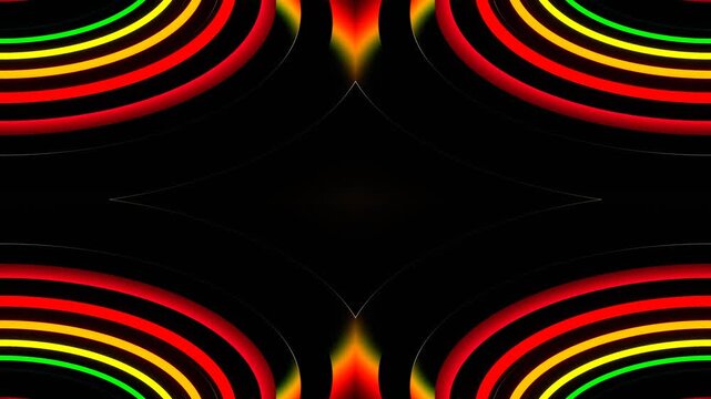Rainbow Neon Reverse Ellipse Kaleidoscope Background VJ Loop in 4K