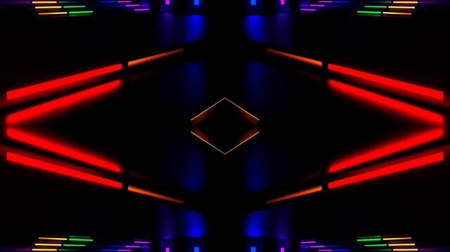 Rainbow Neon Stair Kaleidoscope Background VJ Loop in 4K