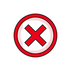 Fototapeta premium Red X Mark in Circle, Error, Cancel, Reject, No