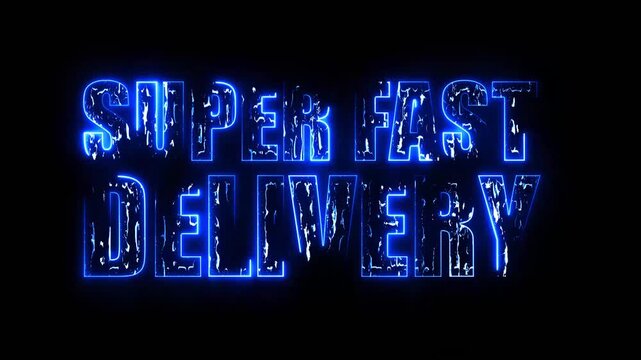 Super Fast Delivery- Text Effect with Lightning Edges