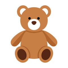Obraz premium Cute Brown Teddy Bear Sitting Isolated on White