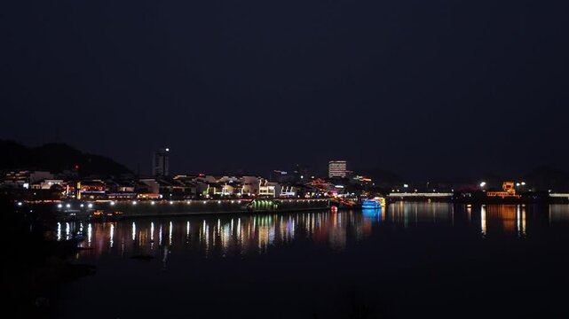 Night view of Tunxi Old Street in Huangshan City