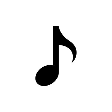 Black Musical Eighth Note Symbol.