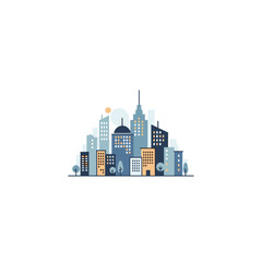 Obraz premium City Skyline Buildings Urban Landscape.