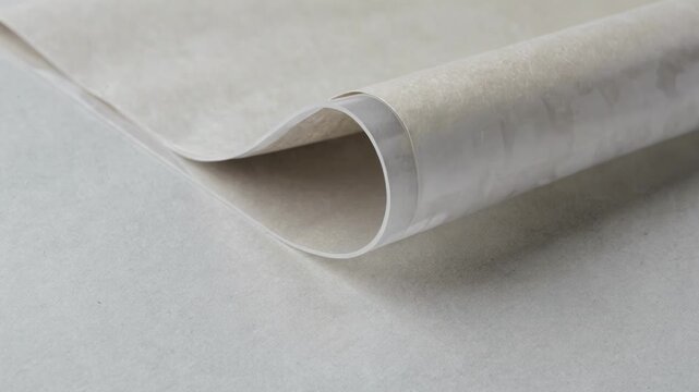 Midrange view of biopolymer laminated paper featuring bioPE film showcasing renewable resource use in packaging with durable and ecoconscious design.