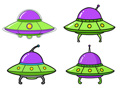 Cartton allien spaceship vector