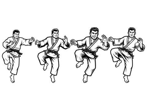 male judo athlete mascot vector