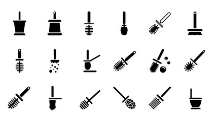 Obraz premium Collection of Various Black Makeup Brushes.