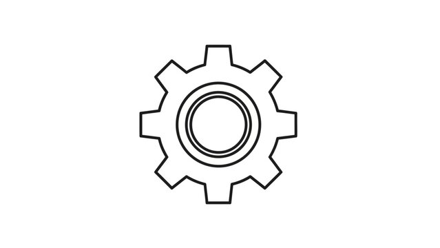 Simple Gear Icon with Central Circle.