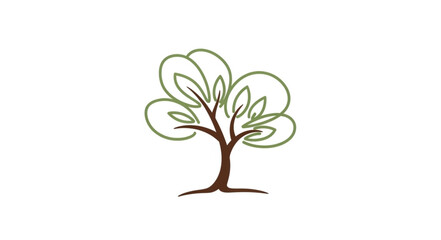 Obraz premium Stylized Tree Illustration with Abstract Leaf Design.