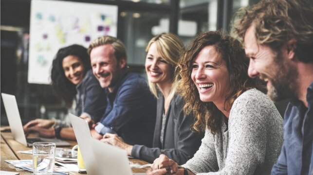 Diverse group collaboration in office setting