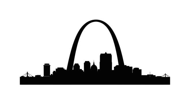 St. Louis Skyline Silhouette with Gateway Arch