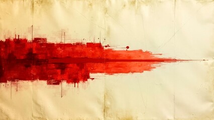 Red Ribbon Extended Abstract Art Illustration