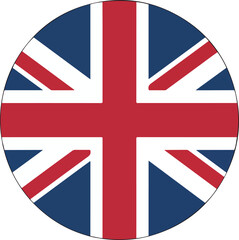 Obraz premium Circular union jack emblem representing united kingdom heritage modern british round badge design