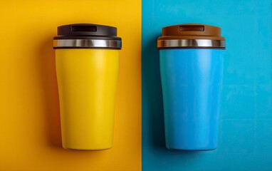 Obraz premium Modern Insulated Tumblers for Hot Cold Drinks