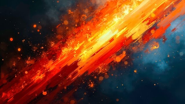 Fire Pattern Star Track Abstract Art Illustration