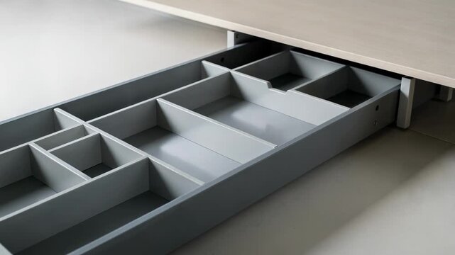 Medium view of laminated desk organizer divider elements showcasing glossy surfaces crafted to enhance durability and style in paper drawer compartments for efficient office