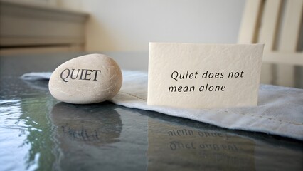 Pale Pebble Near Linen Square Titled 1765294117-01 with Quiet Message