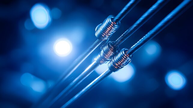 CloseUp of Stainless Steel Surgical Guide Wires with Coils