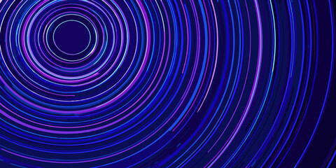 Obraz premium Abstract concentric circles in vibrant shades of blue and purple