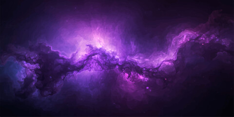 An abstract light background loop features a bright blue galaxy texture where stars and nebula clouds drift through a dark night sky. © ATIA