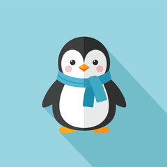 Fototapeta premium Penguin with Blue Scarf