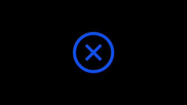Animated X cross symbol for close button and delete action