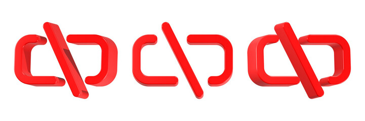 link red html icon 3d rendering