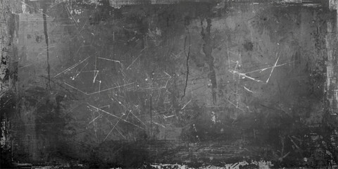 A dark grunge wall texture with black and white space background features a smoky fog pattern and stormy clouds. grungy look perfect for backgrounds or edgy design work. © Liza