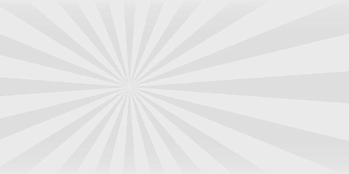 Latar belakang Sunburst dengan sinar abu-abu. Abstrak musim panas matahari bersinar. Warna abu-abu. Ilustrasi vektor datar