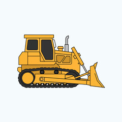 Fototapeta premium Yellow Bulldozer Icon