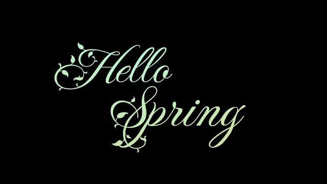 Elegant Pale Green Hello Spring Typography, 4K UHD Ready for Lettering Animation