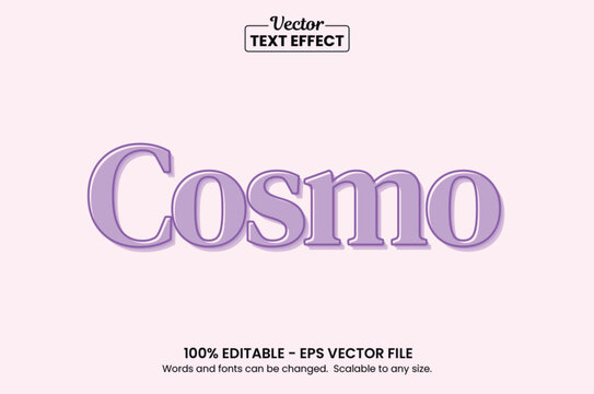 Cosmo Soft Minimal 3D Text Effect Editable Vector