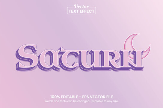 Saturn Futuristic Purple 3D Text Effect Editable Vector