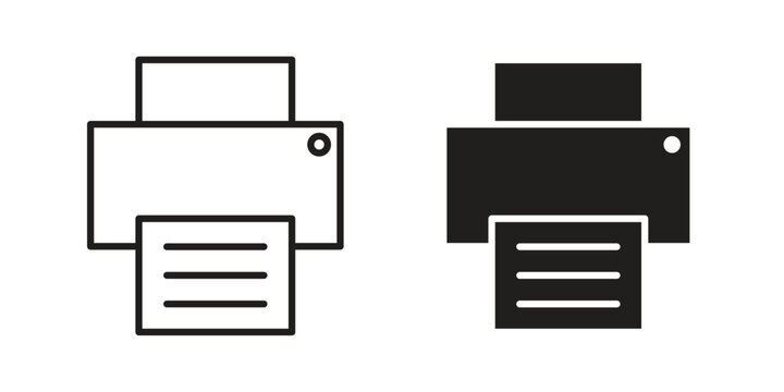 Print button icon collection with multiple styles. EPS10