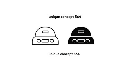 Fototapeta premium Simple Robot Icons in Minimalist Design with Monochromatic Color Scheme on White Background for UIUX