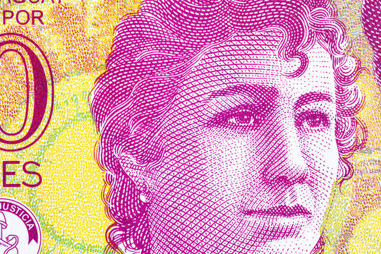 2000 Guaranies Paraguay banknote with portrait of Adela. Polymer money. New money of Paraguay.