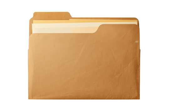 Manila file folder, professional brown document organization, archiving important business papers and records, transparent background