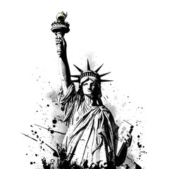 Statue of Liberty Grunge Art - Iconic American Symbol © wati