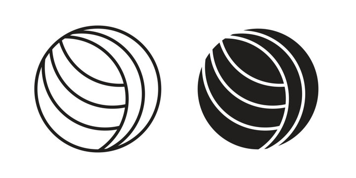 Volley ball icon collection with multiple styles. EPS10