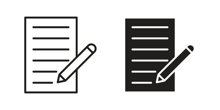 Writing icon collection with multiple styles. EPS10