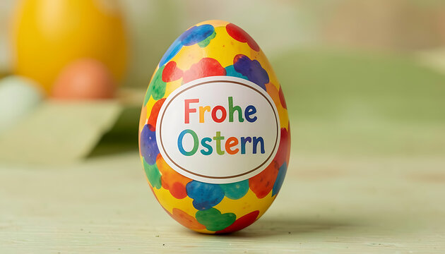 Colorful Easter Egg Frohe Ostern Design
